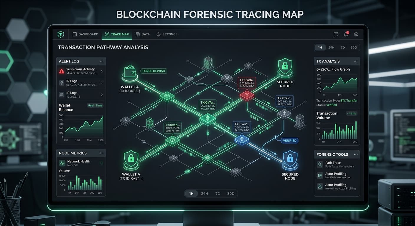 Cryptocurrency tracking data screen